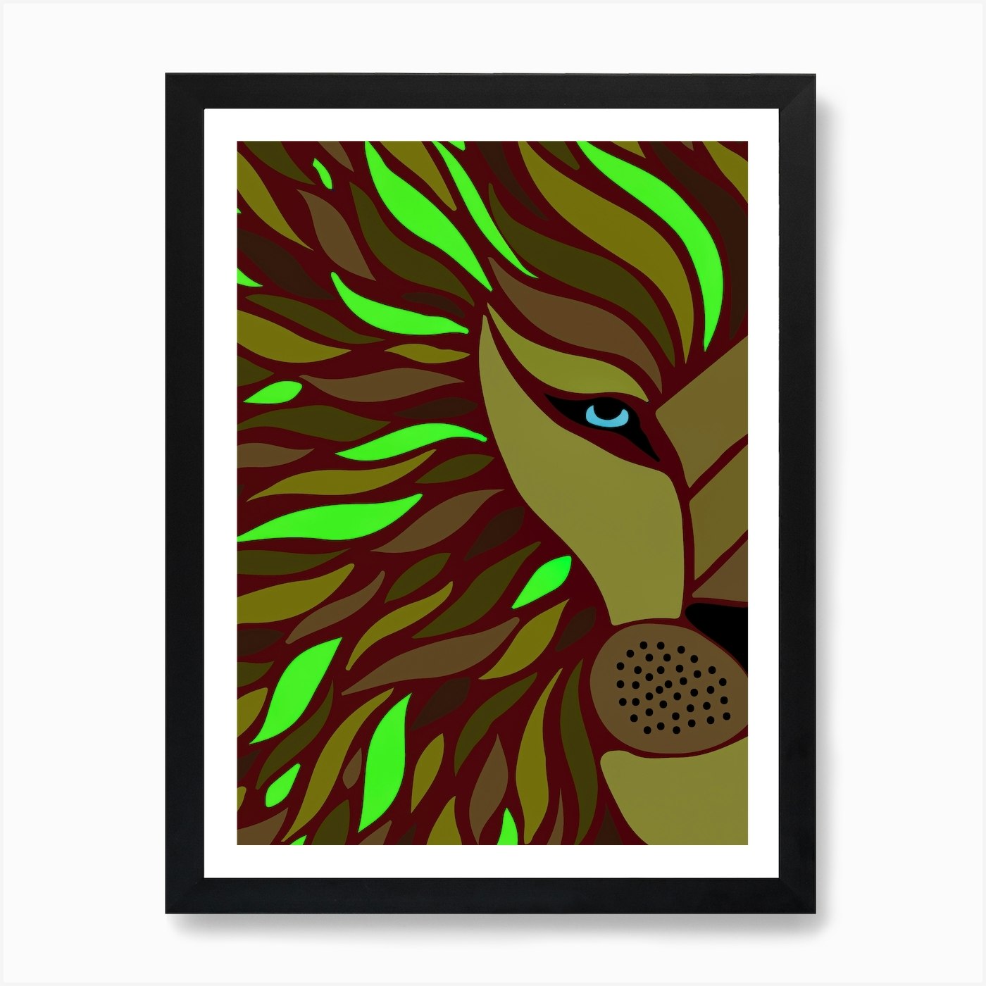 Lion Head 1 Art Print Framed Wall Art Poster Canvas Print Picture