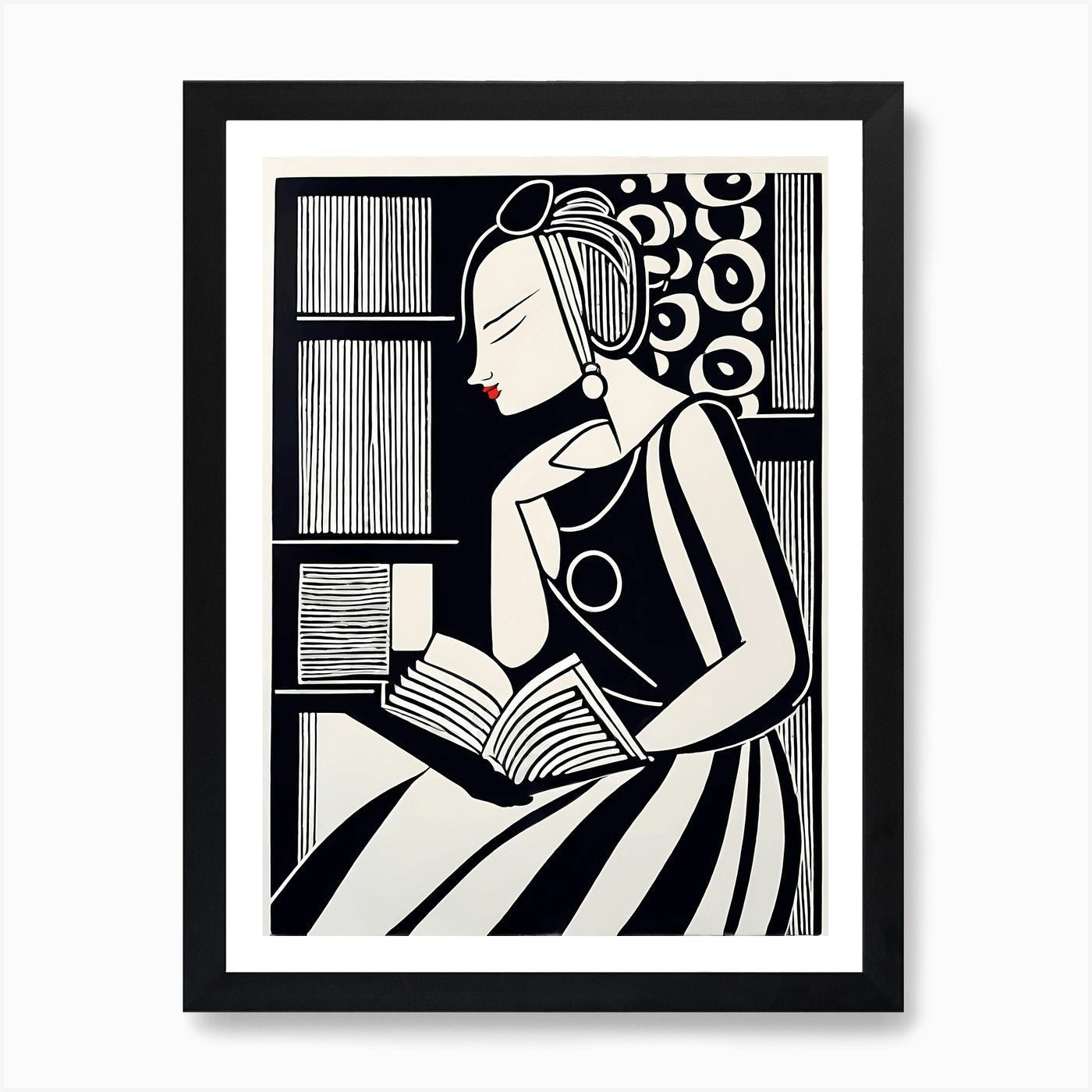 Just a girl who loves to read, Lion Framed Wall Art Poster Canvas Print Picture