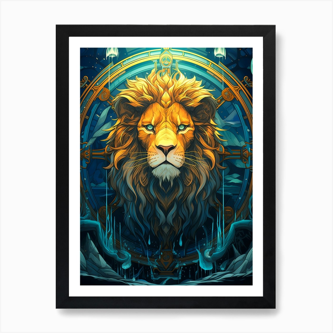 Lion Of The Seas Art Print Framed Wall Art Poster Canvas Print Picture
