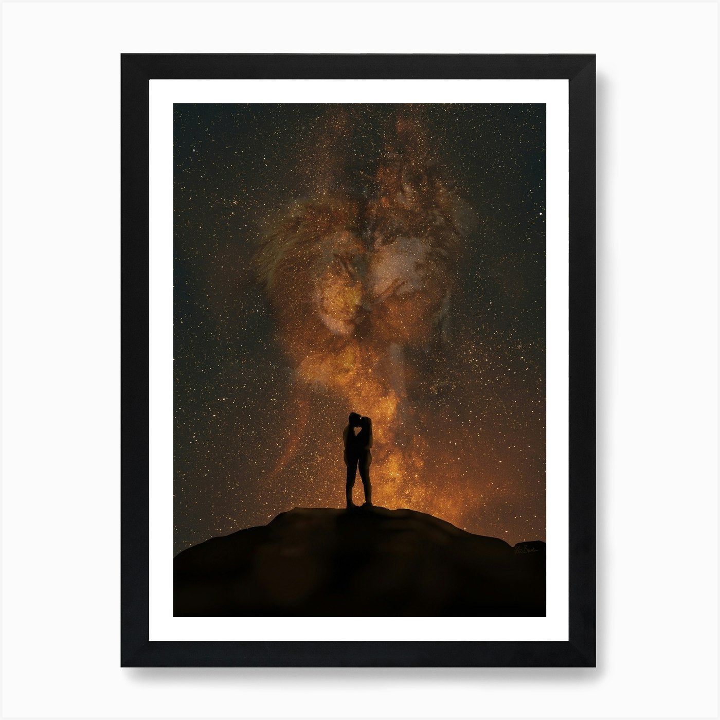 Her Lion, His Wolf Art Print Framed Wall Art Poster Canvas Print Picture