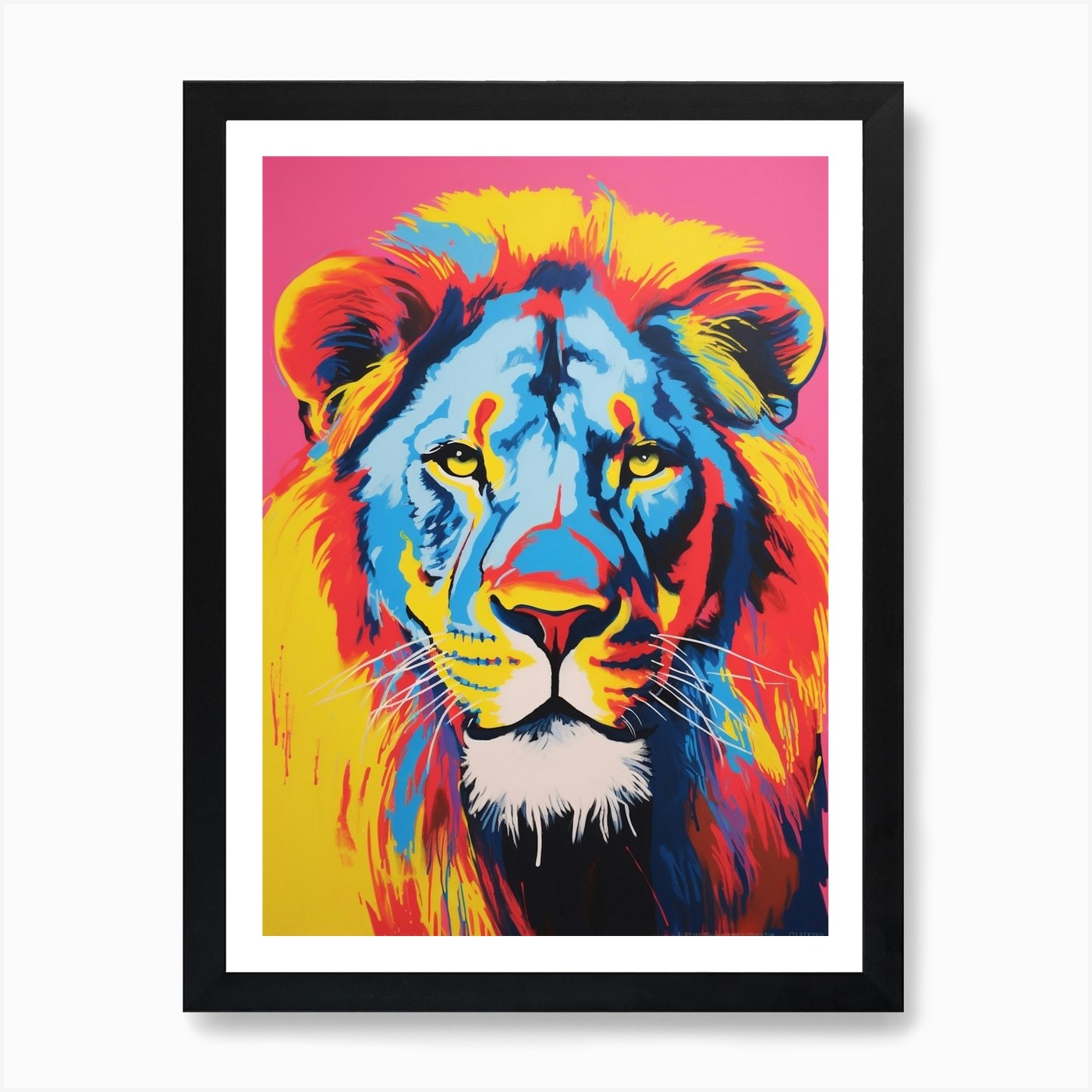 Lion Pop Art 4 Art Print Framed Wall Art Poster Canvas Print Picture