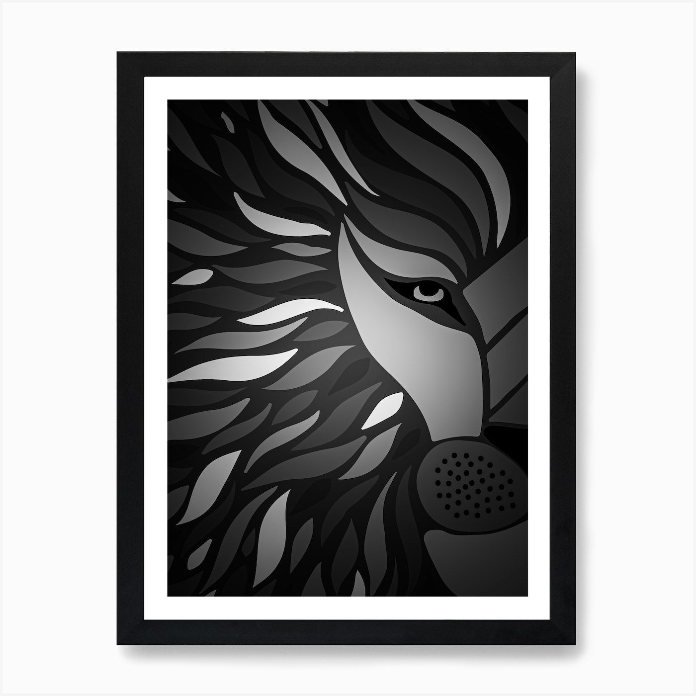Abstract Lion Head Art Print Framed Wall Art Poster Canvas Print Picture