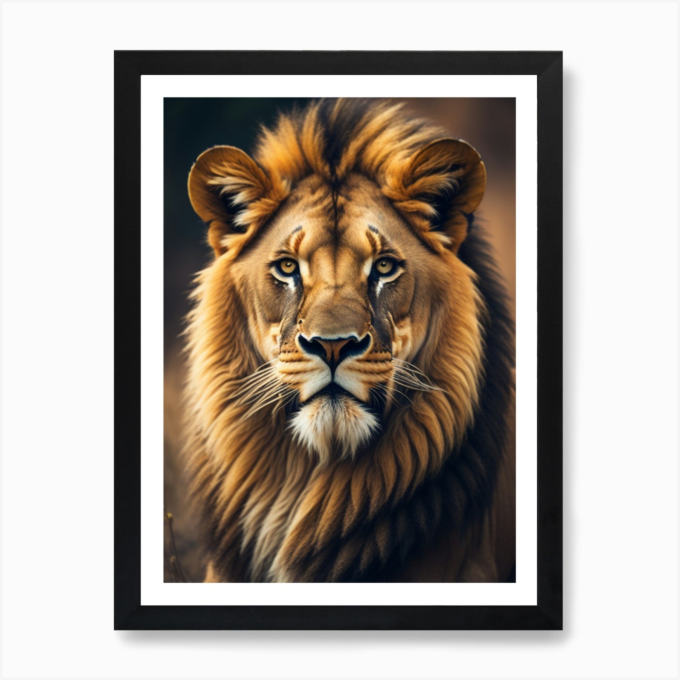 Lion Portrait 1 Art Print Framed Wall Art Poster Canvas Print Picture