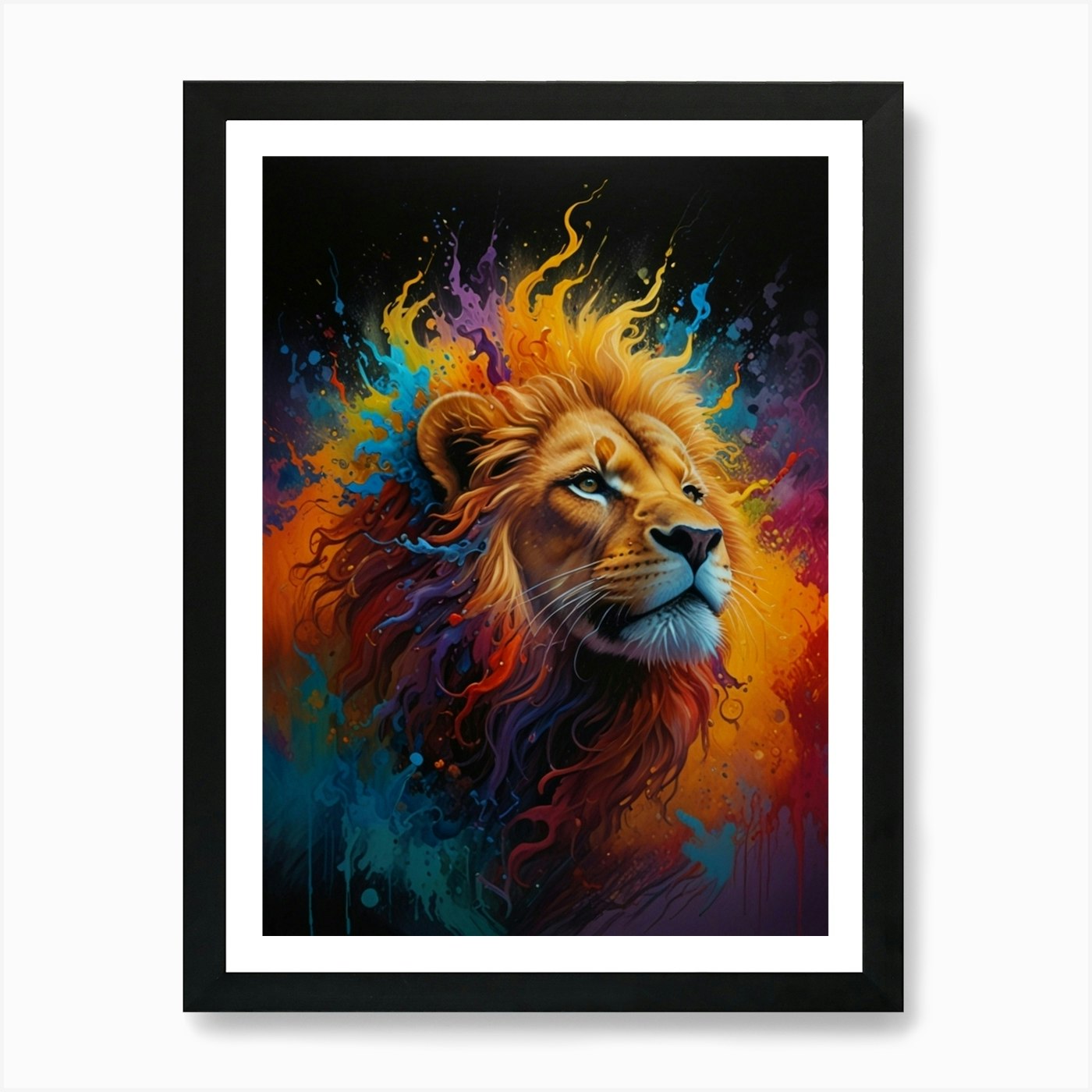 Lion Painting Art Print Framed Wall Art Poster Canvas Print Picture