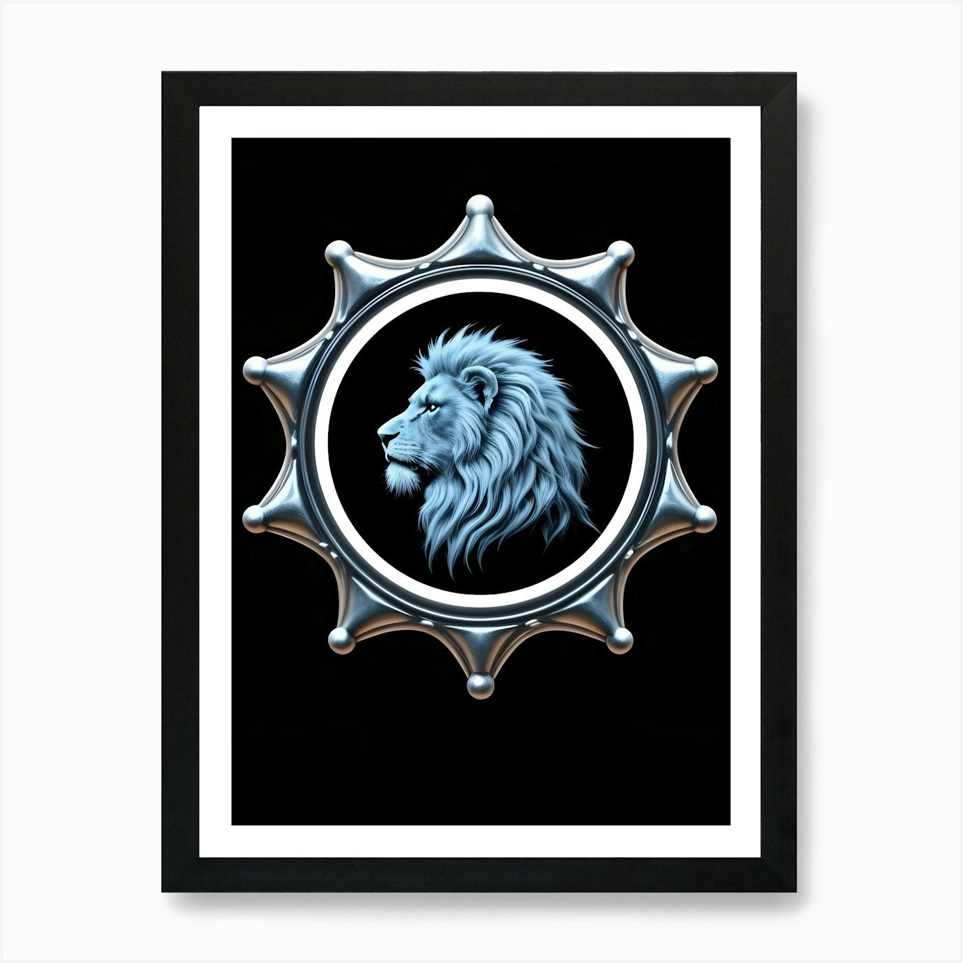 Lion Head Art Print Framed Wall Art Poster Canvas Print Picture