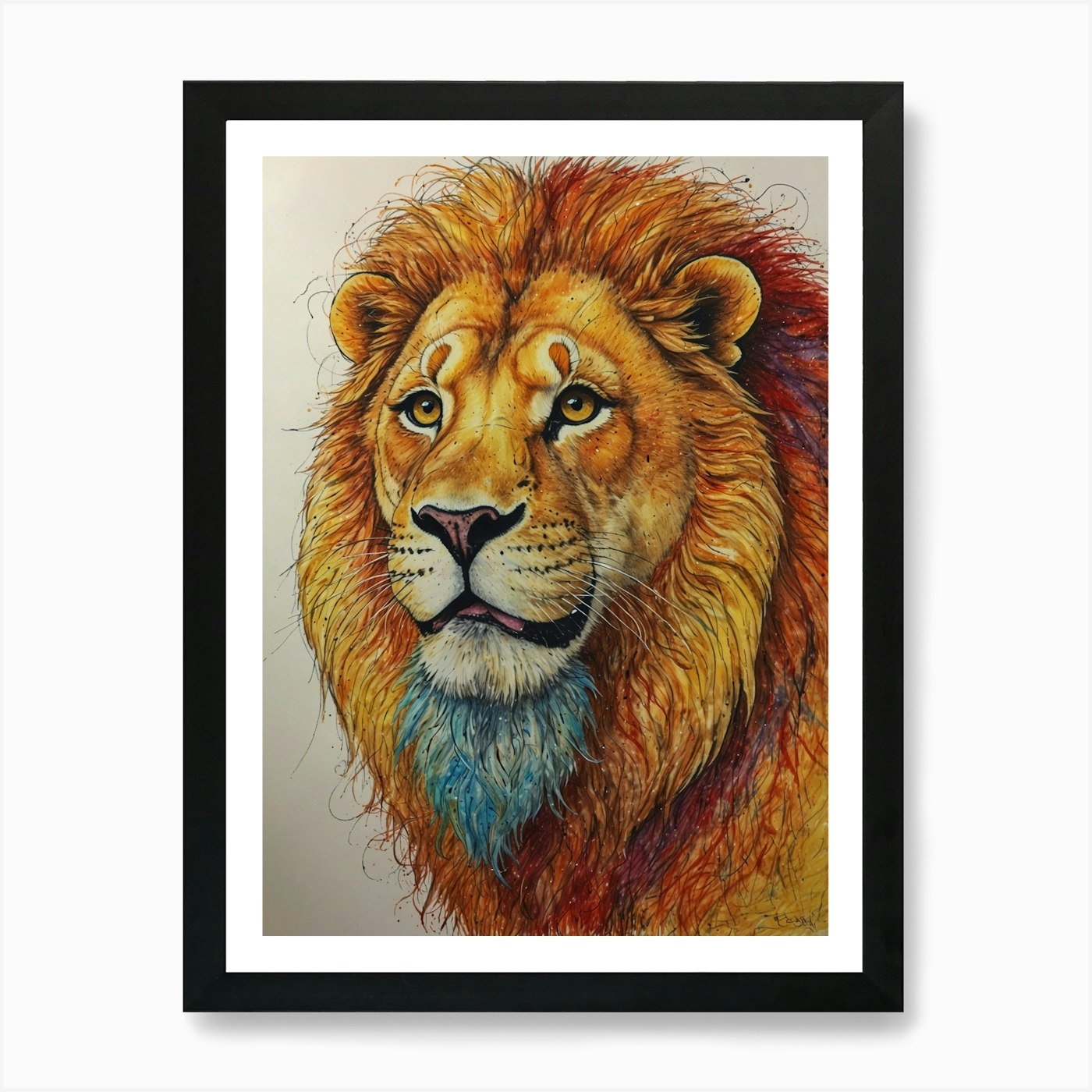 Lion! 3 Art Print Framed Wall Art Poster Canvas Print Picture