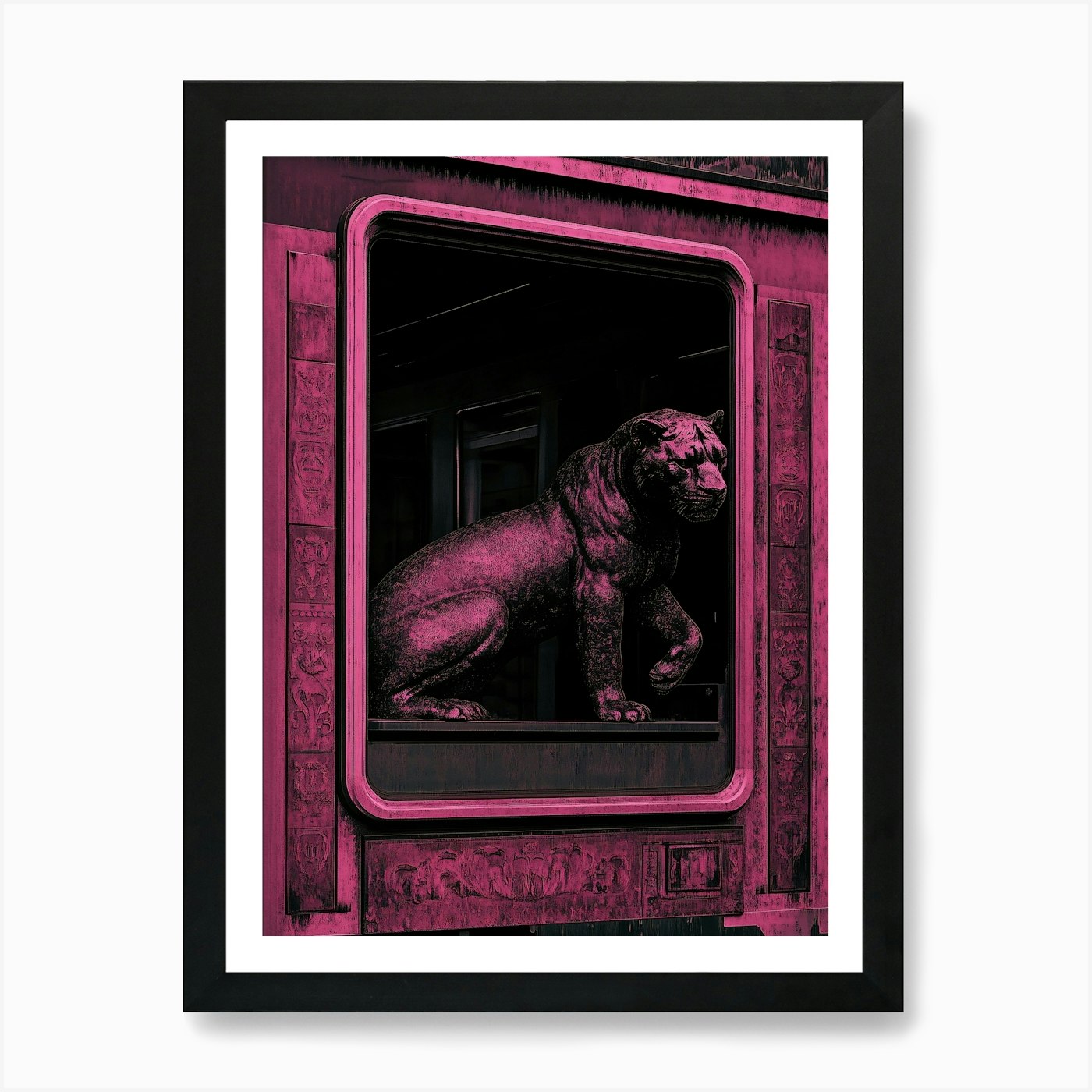 Lion In The Window Art Print Framed Wall Art Poster Canvas Print Picture
