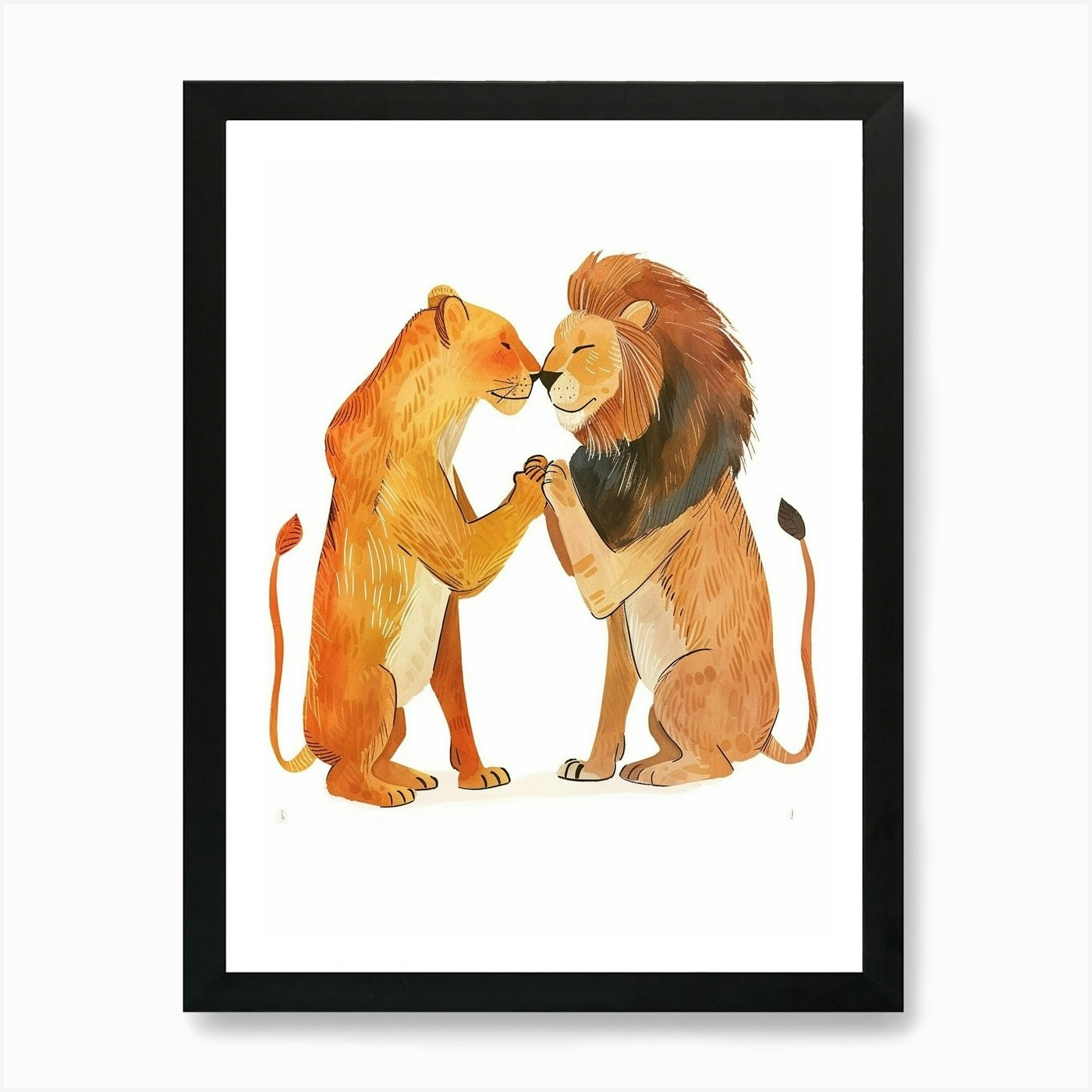 Barbary Lion Rituals Clipart 1 Art Framed Wall Art Poster Canvas Print Picture