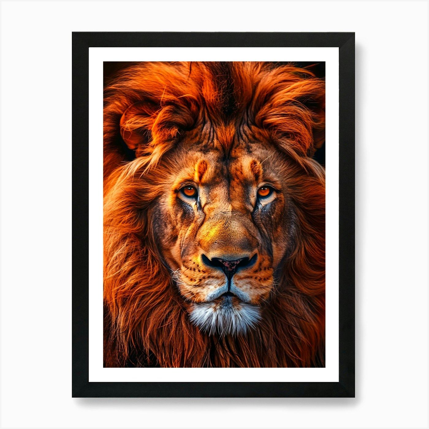 Lion Portrait 1 Art Print Framed Wall Art Poster Canvas Print Picture