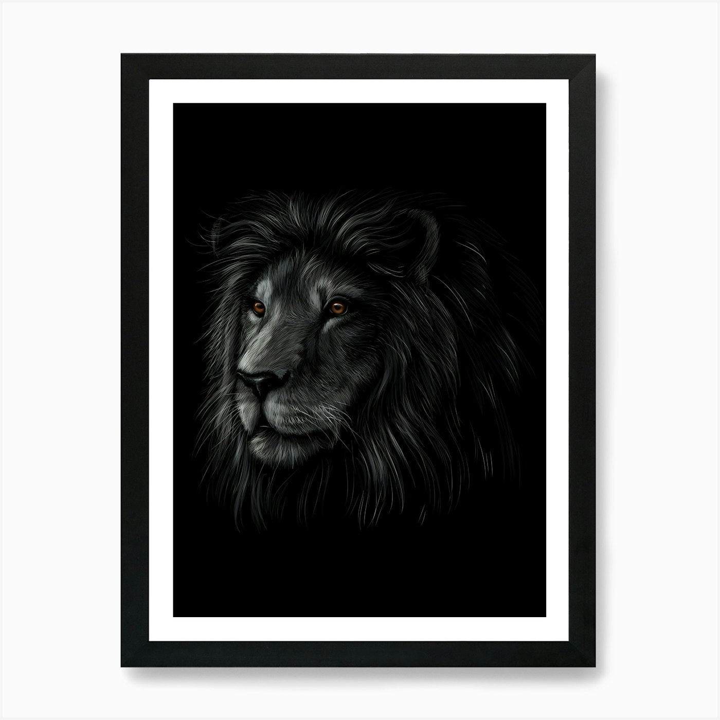 Lion Head Art Print Framed Wall Art Poster Canvas Print Picture