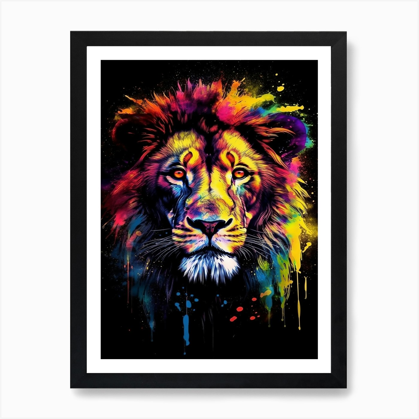 Colorful Lion Art Print Framed Wall Art Poster Canvas Print Picture