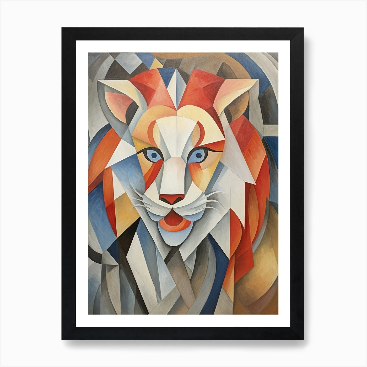Lion Abstract Pop Art 6 Art Print Framed Wall Art Poster Canvas Print Picture