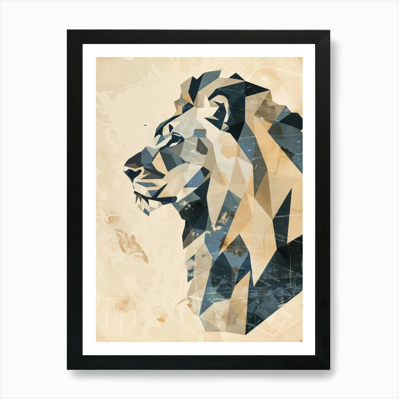 Geometric Lion 1 Art Print Framed Wall Art Poster Canvas Print Picture