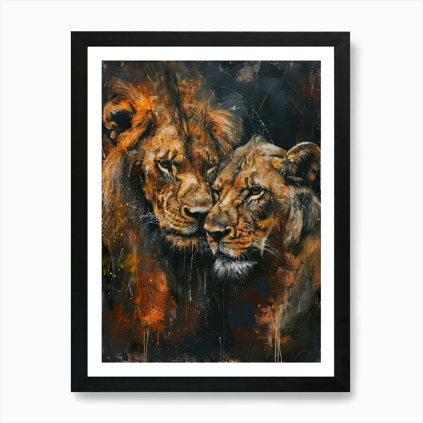 Lions Art Print Framed Wall Art Poster Canvas Print Picture