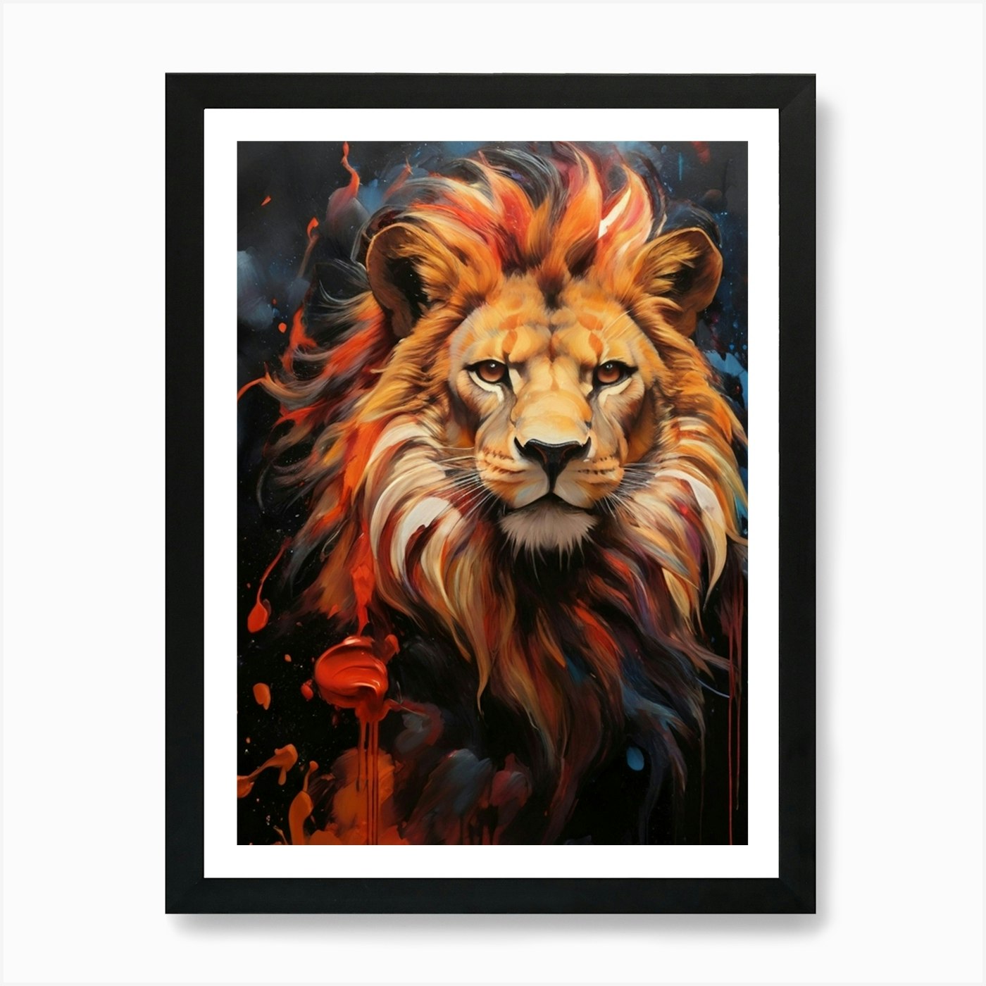 Lion painting 1 Art Print Framed Wall Art Poster Canvas Print Picture