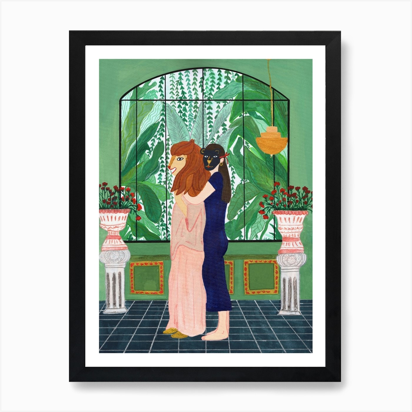 Lion Mom Art Print Framed Wall Art Poster Canvas Print Picture