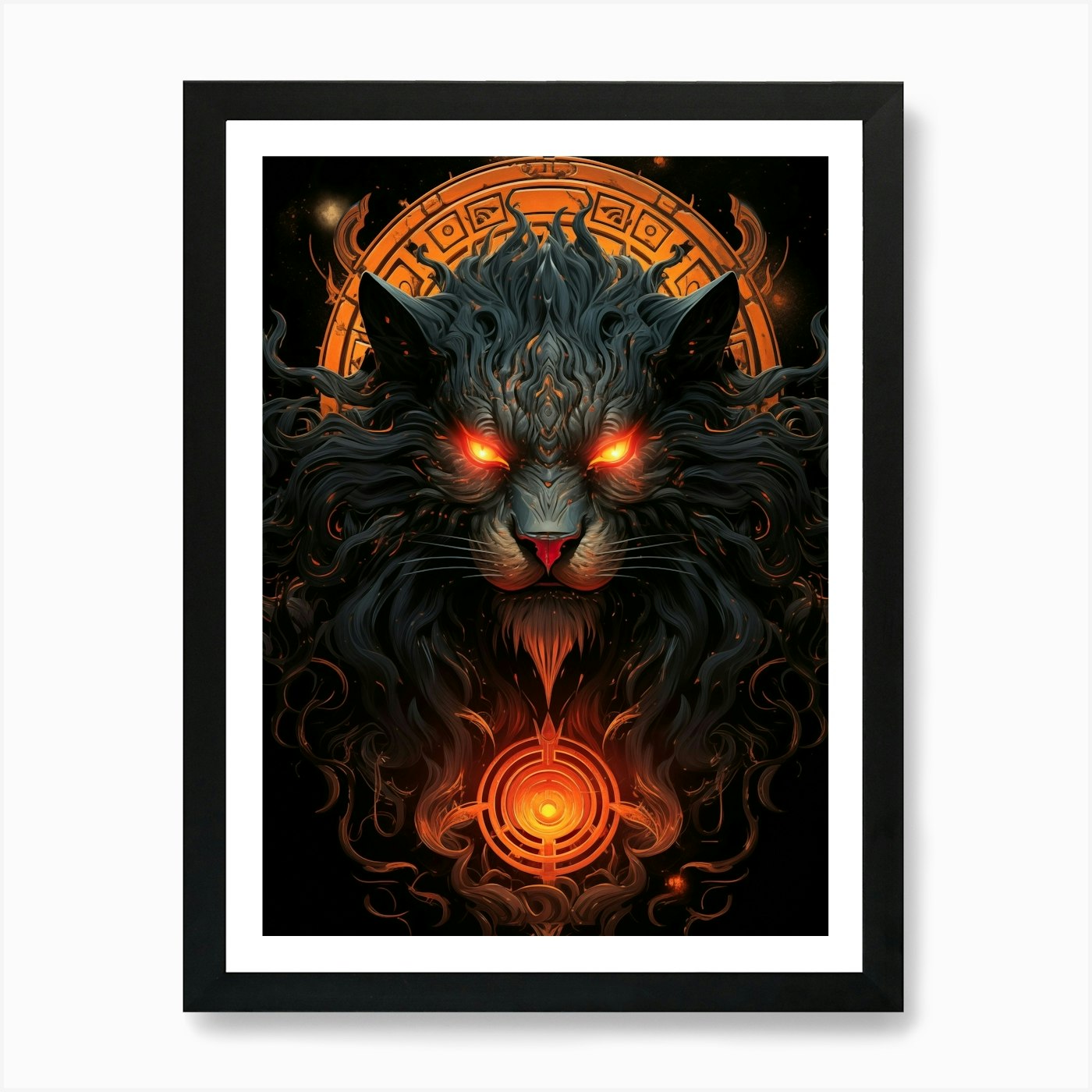 Tarot Card Lion Art Print Framed Wall Art Poster Canvas Print Picture
