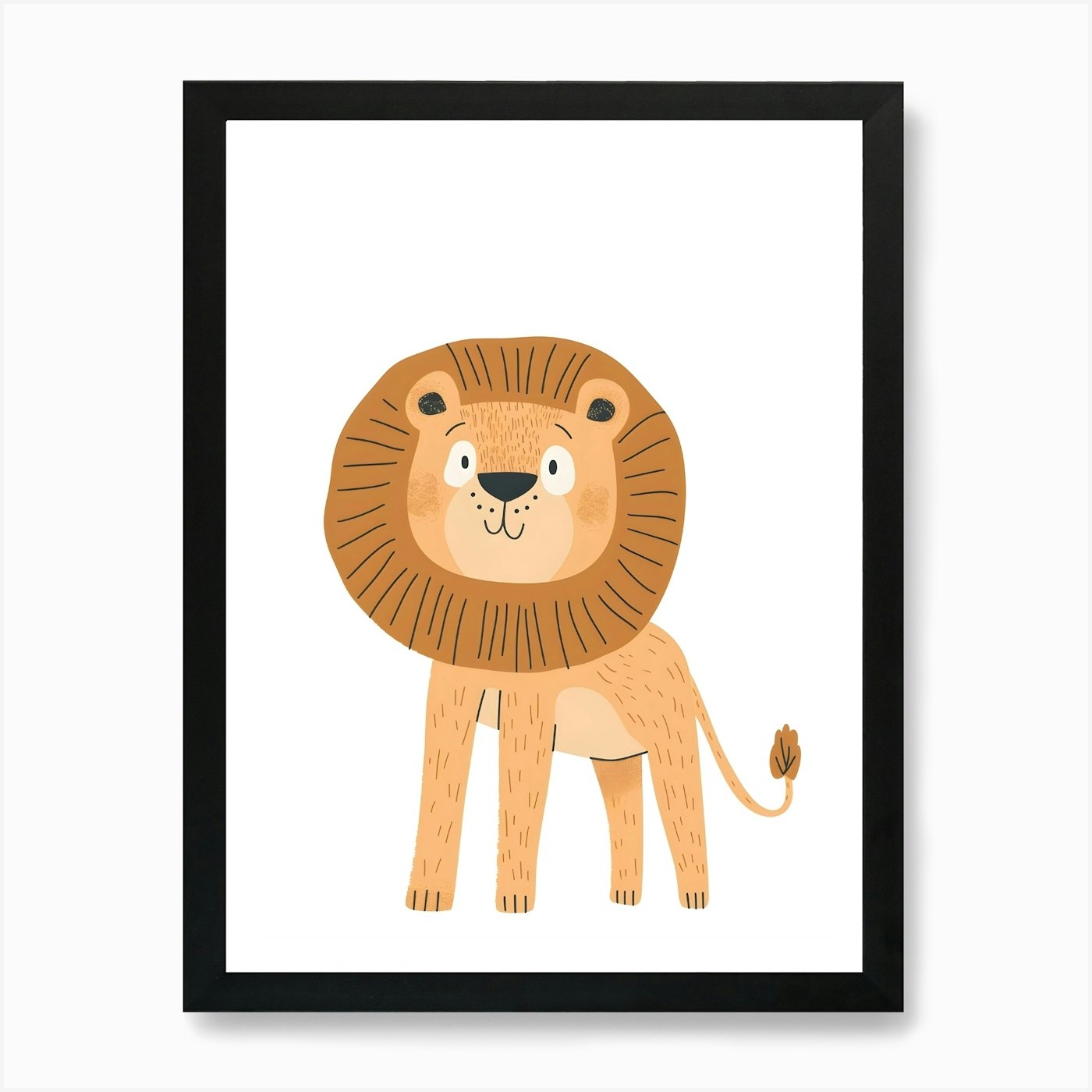 Cartoon Lion Art Print Framed Wall Art Poster Canvas Print Picture