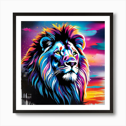 Lion Painting 10 Art Print Framed Wall Art Poster Canvas Print Picture