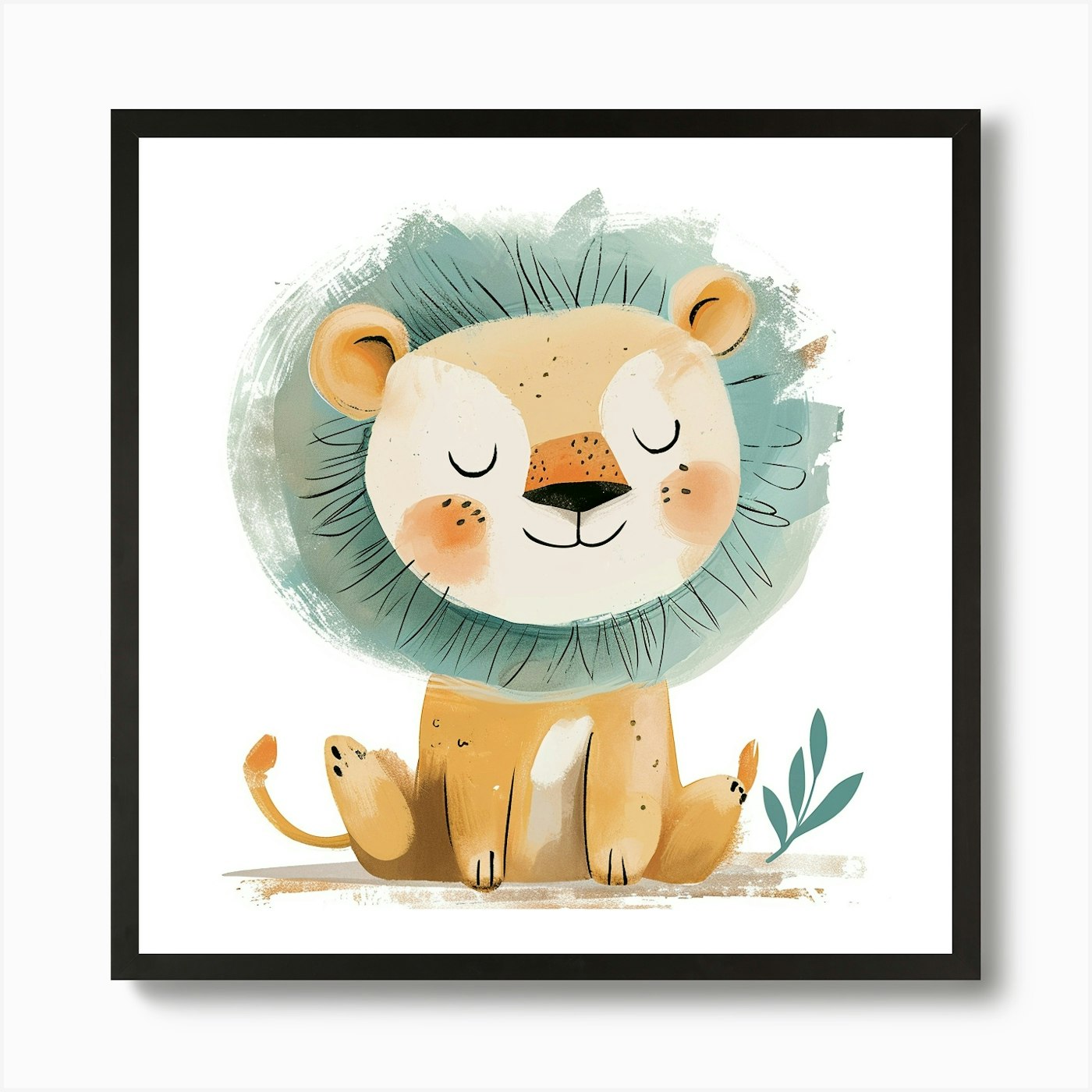 Lions 1 Art Print Framed Wall Art Poster Canvas Print Picture