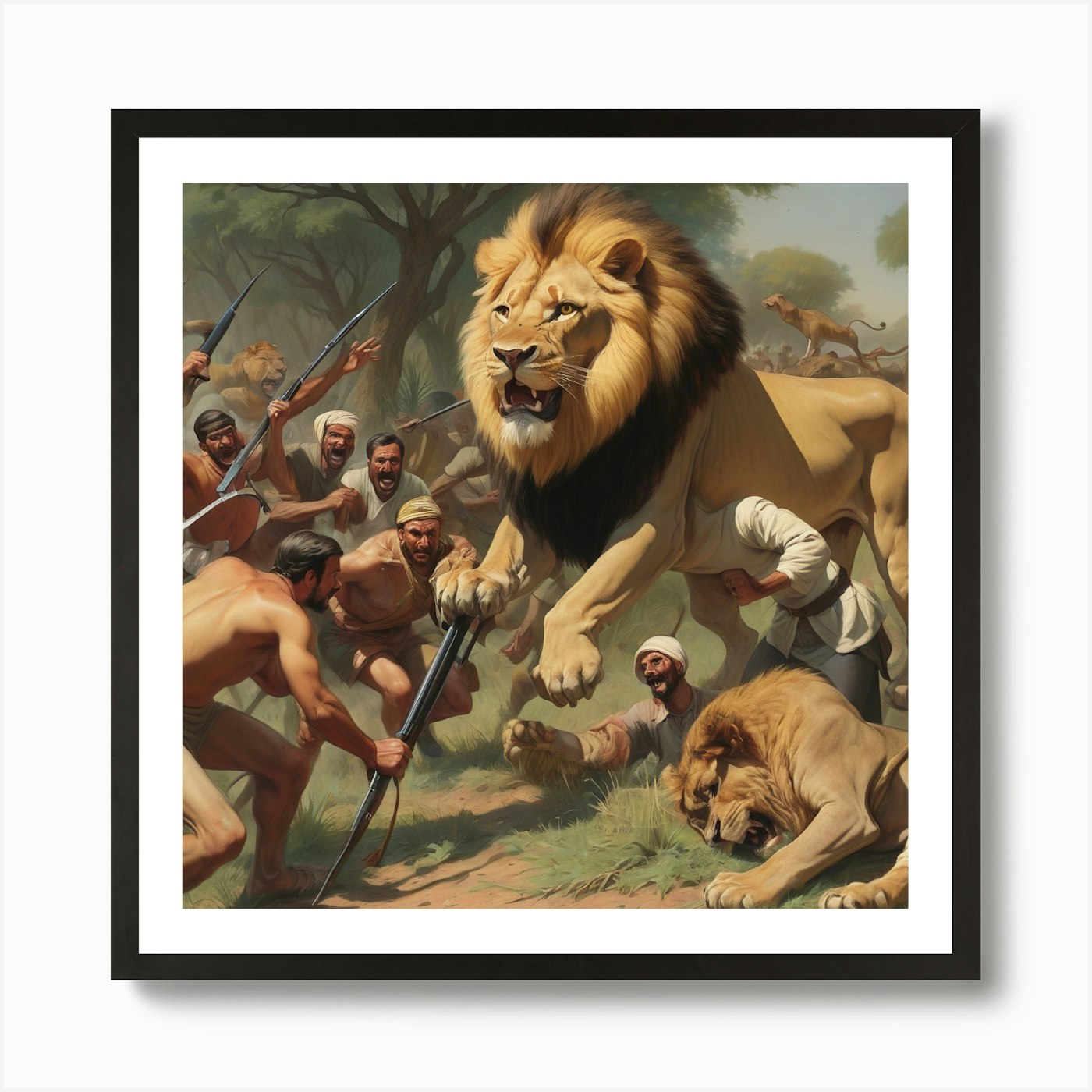 Lions Of Africa Art Print Framed Wall Art Poster Canvas Print Picture