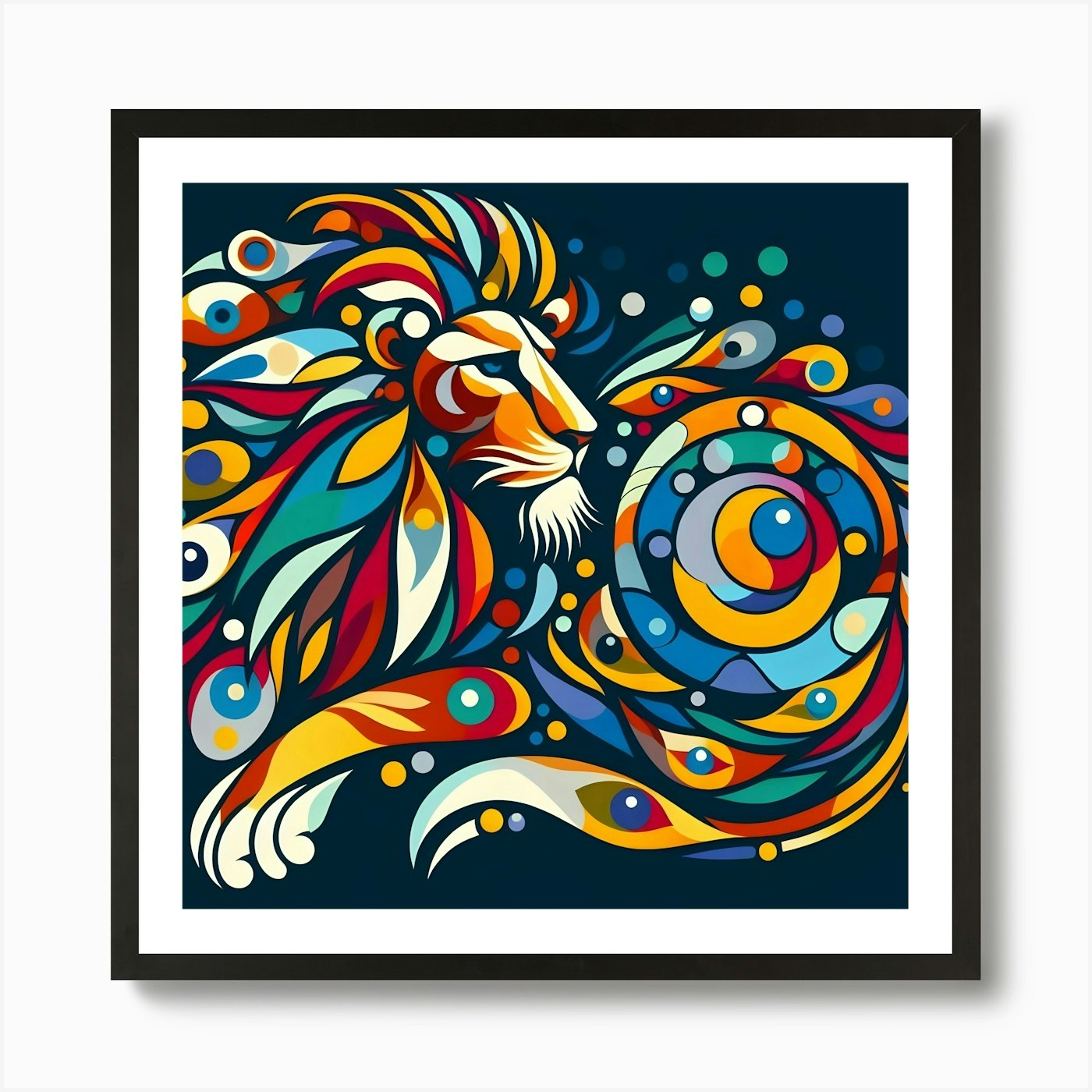 Abstract Lion 1 Art Print Framed Wall Art Poster Canvas Print Picture