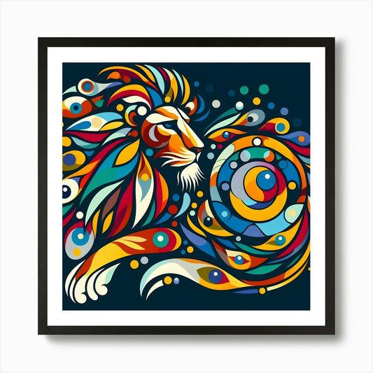 Abstract Lion 1 Art Print Framed Wall Art Poster Canvas Print Picture