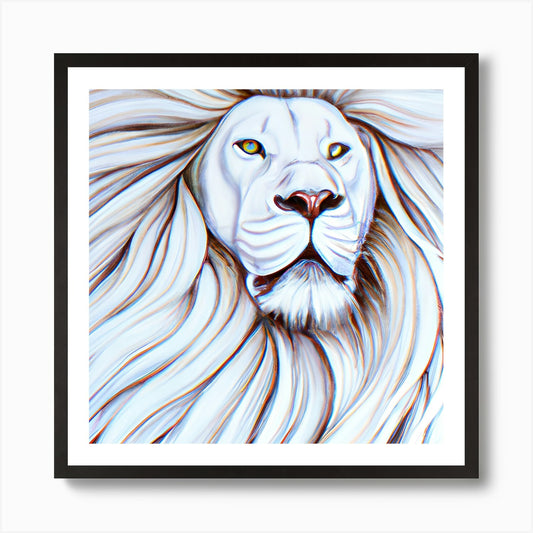 White Lion Art Print Framed Wall Art Poster Canvas Print Picture