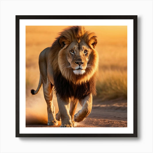 Quick Lion Jog Art Print Framed Wall Art Poster Canvas Print Picture