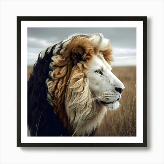 The Tri Coloured Lion Art Print Framed Wall Art Poster Canvas Print Picture