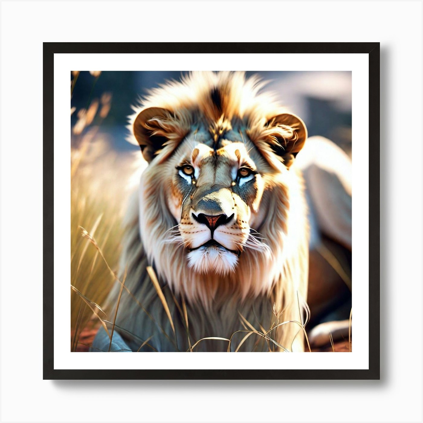 Lion art 34 Art Print Framed Wall Art Poster Canvas Print Picture