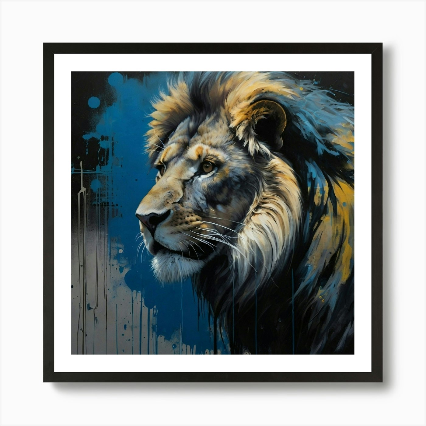 Lion 2365 Art Print Framed Wall Art Poster Canvas Print Picture