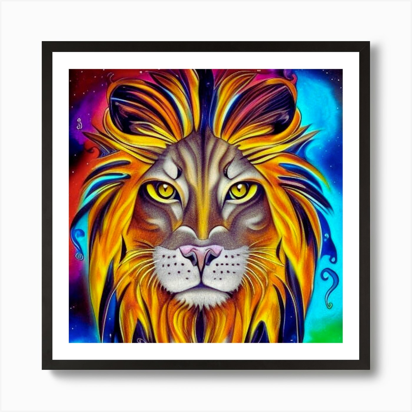 Lion Painting Art Print Framed Wall Art Poster Canvas Print Picture