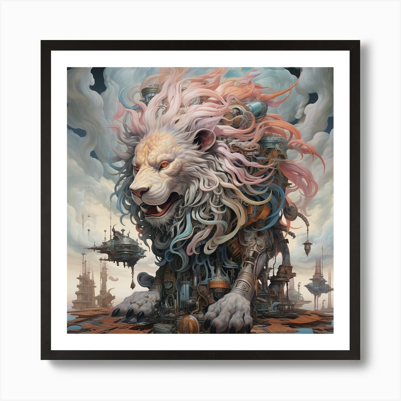 Lion Of The City Art Print Framed Wall Art Poster Canvas Print Picture