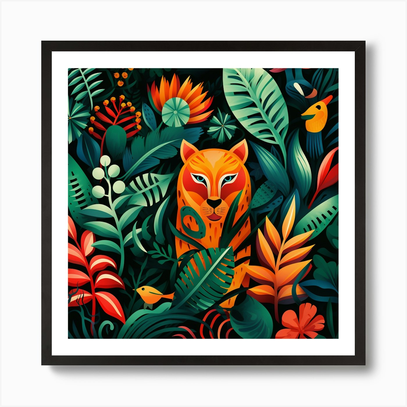 Lion In The Jungle 9 Art Print Framed Wall Art Poster Canvas Print Picture