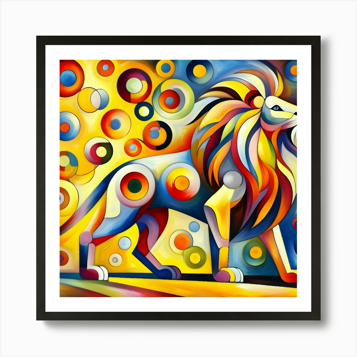 Abstract Lion Painting Art Print Framed Wall Art Poster Canvas Print Picture