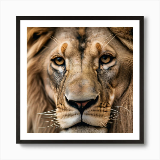 Lion Portrait Art Print Framed Wall Art Poster Canvas Print Picture