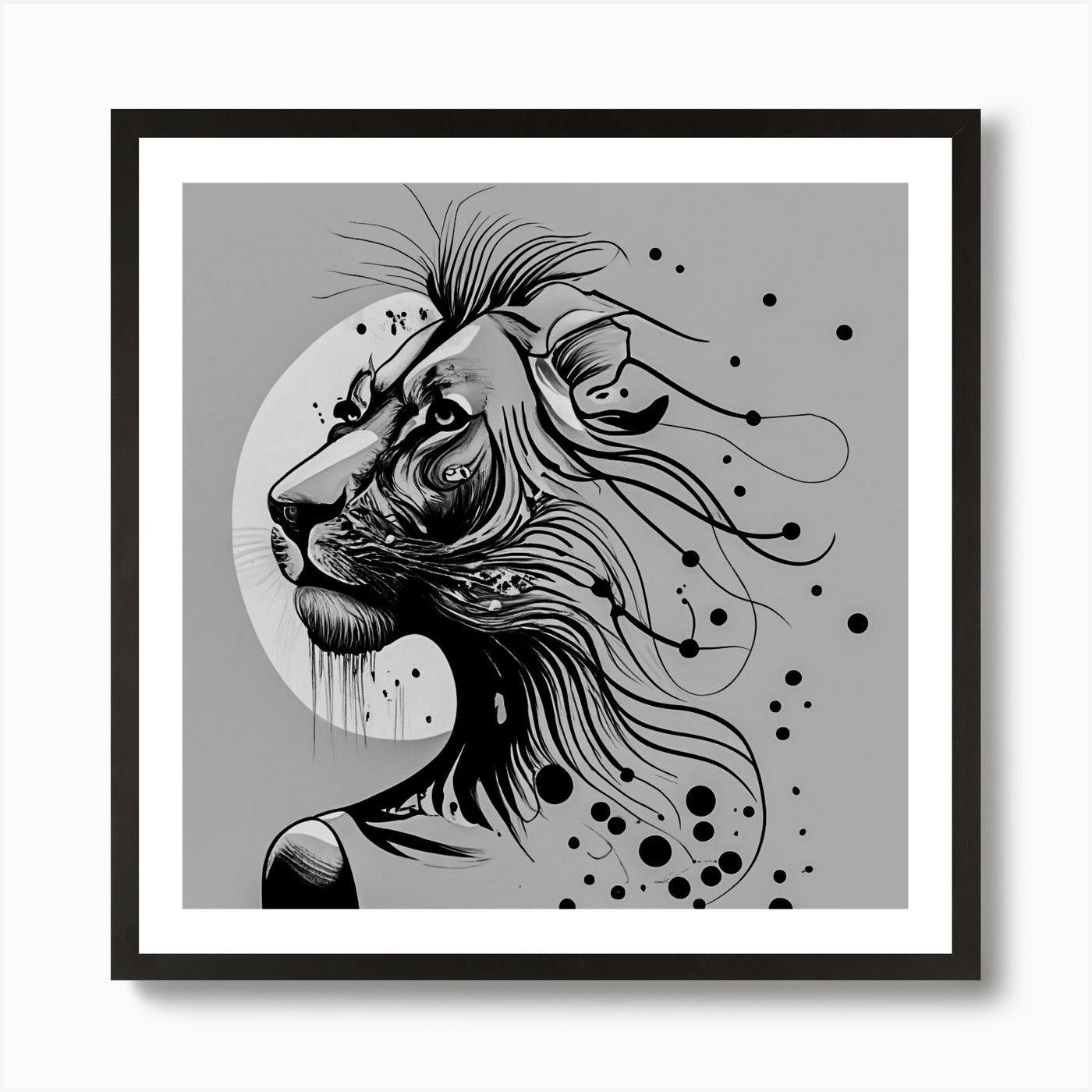 Female lion Art Print Framed Wall Art Poster Canvas Print Picture