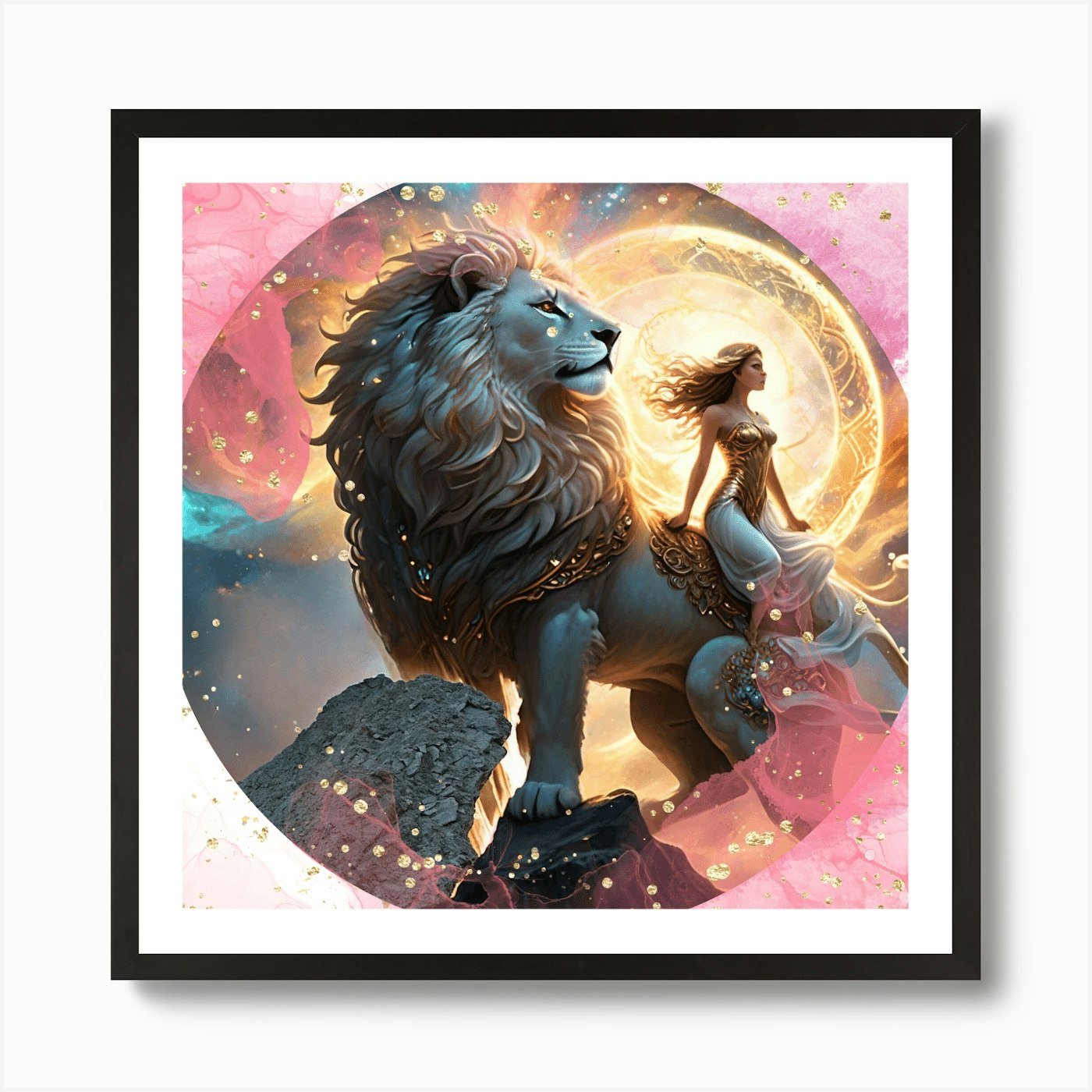 Lion And Angel Art Print Framed Wall Art Poster Canvas Print Picture