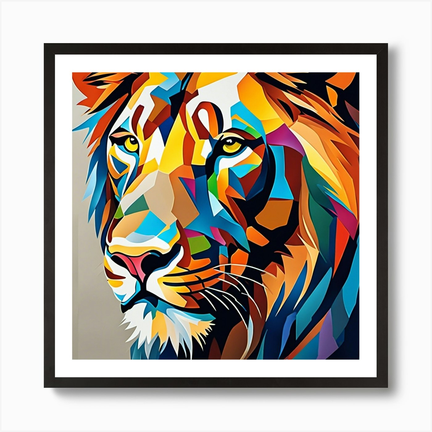 Colorful Lion Art Print Framed Wall Art Poster Canvas Print Picture