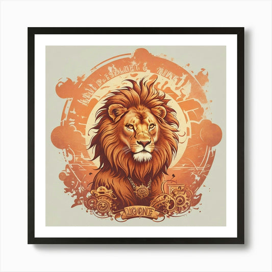 Steampunk Lion 1 Art Print Framed Wall Art Poster Canvas Print Picture