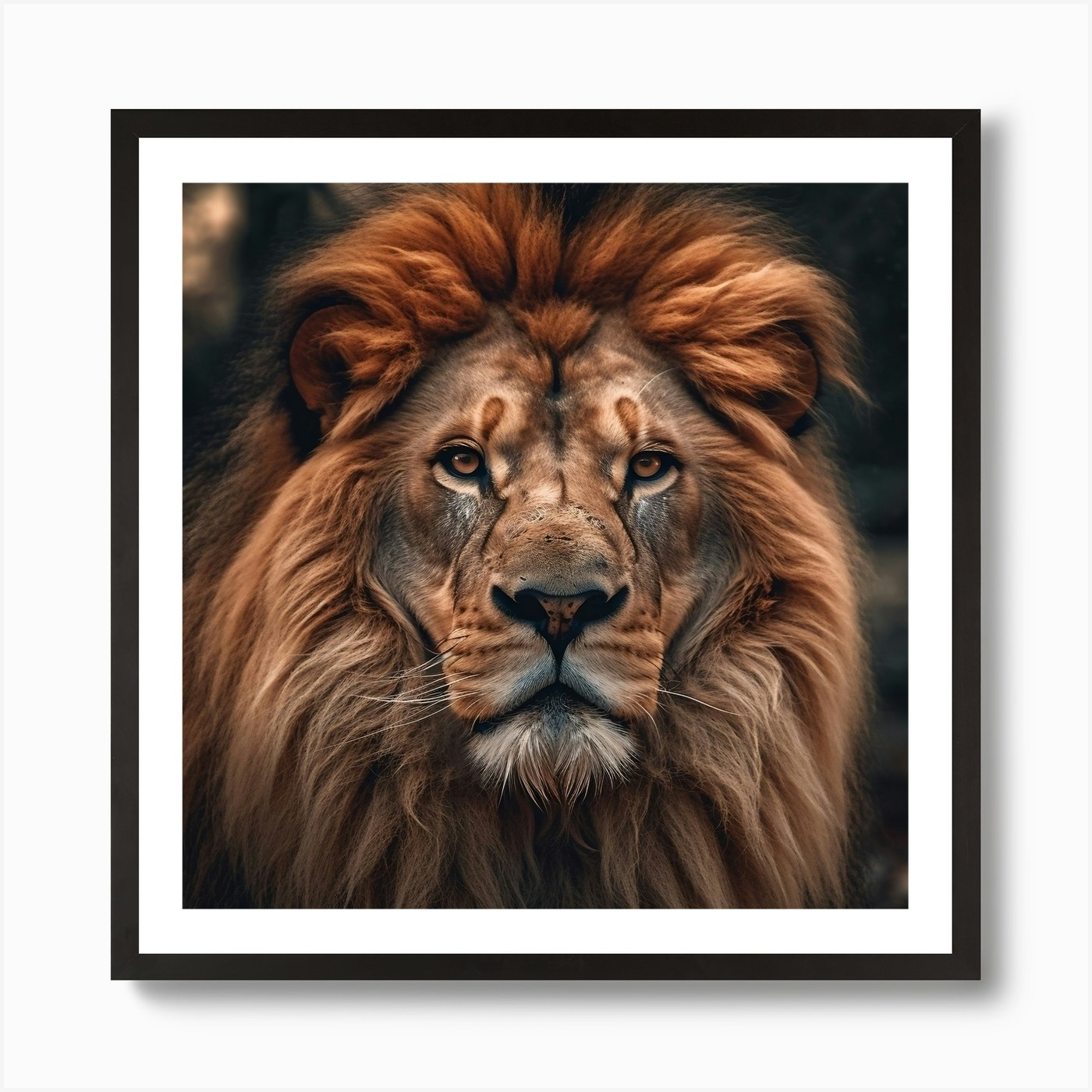 Lion Portrait Art Print Framed Wall Art Poster Canvas Print Picture