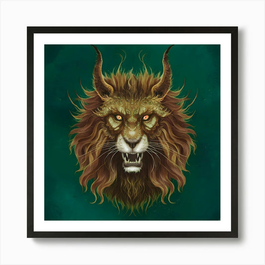 Mythical Lion S Fury Art Print Framed Wall Art Poster Canvas Print Picture