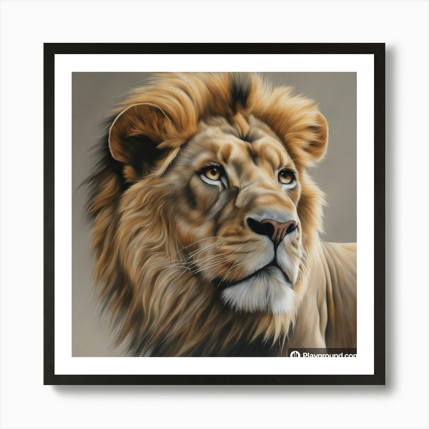 Lion Portrait Art Print Framed Wall Art Poster Canvas Print Picture