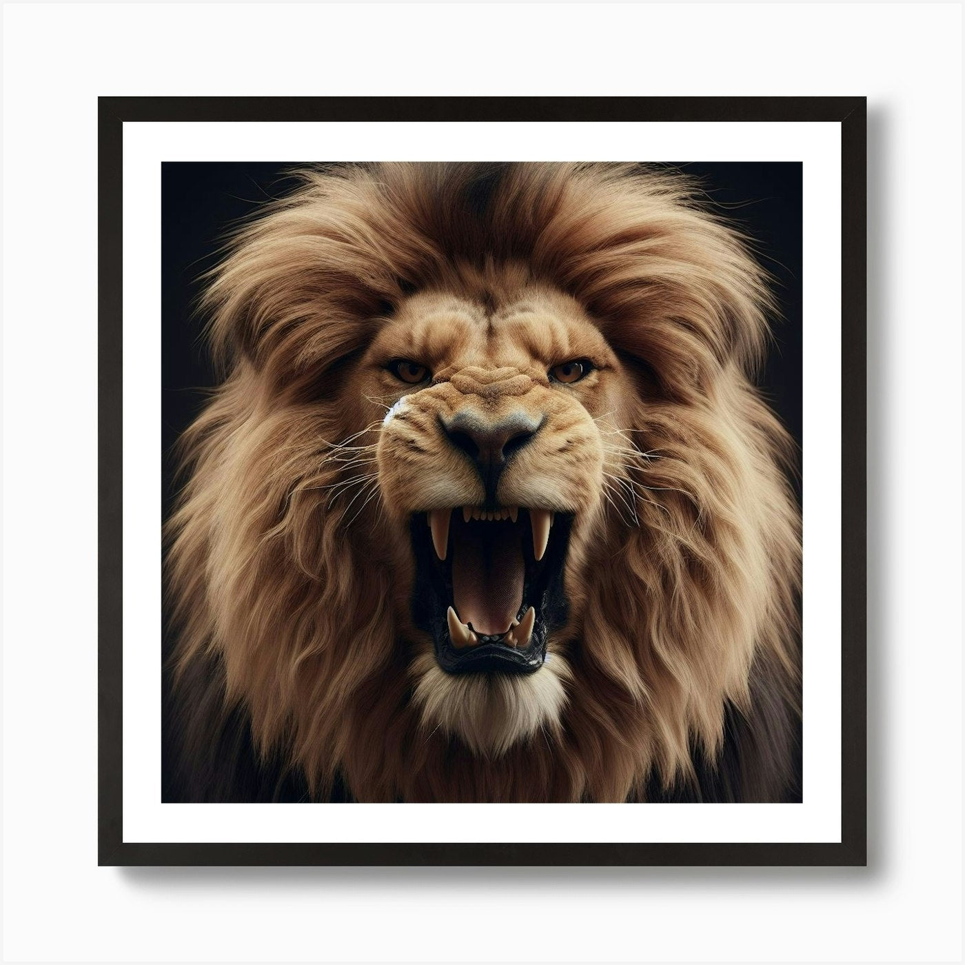 Lion Roaring Art Print Framed Wall Art Poster Canvas Print Picture