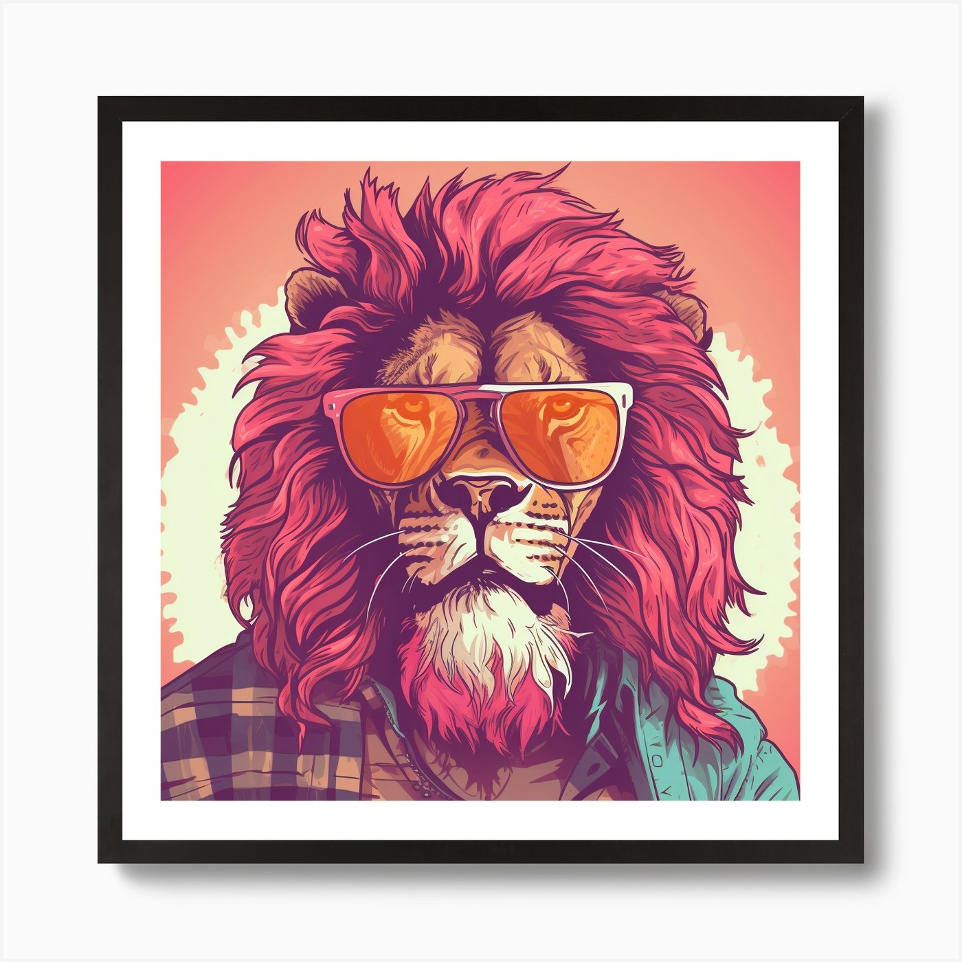 Hip Hop Lion Art Print Framed Wall Art Poster Canvas Print Picture