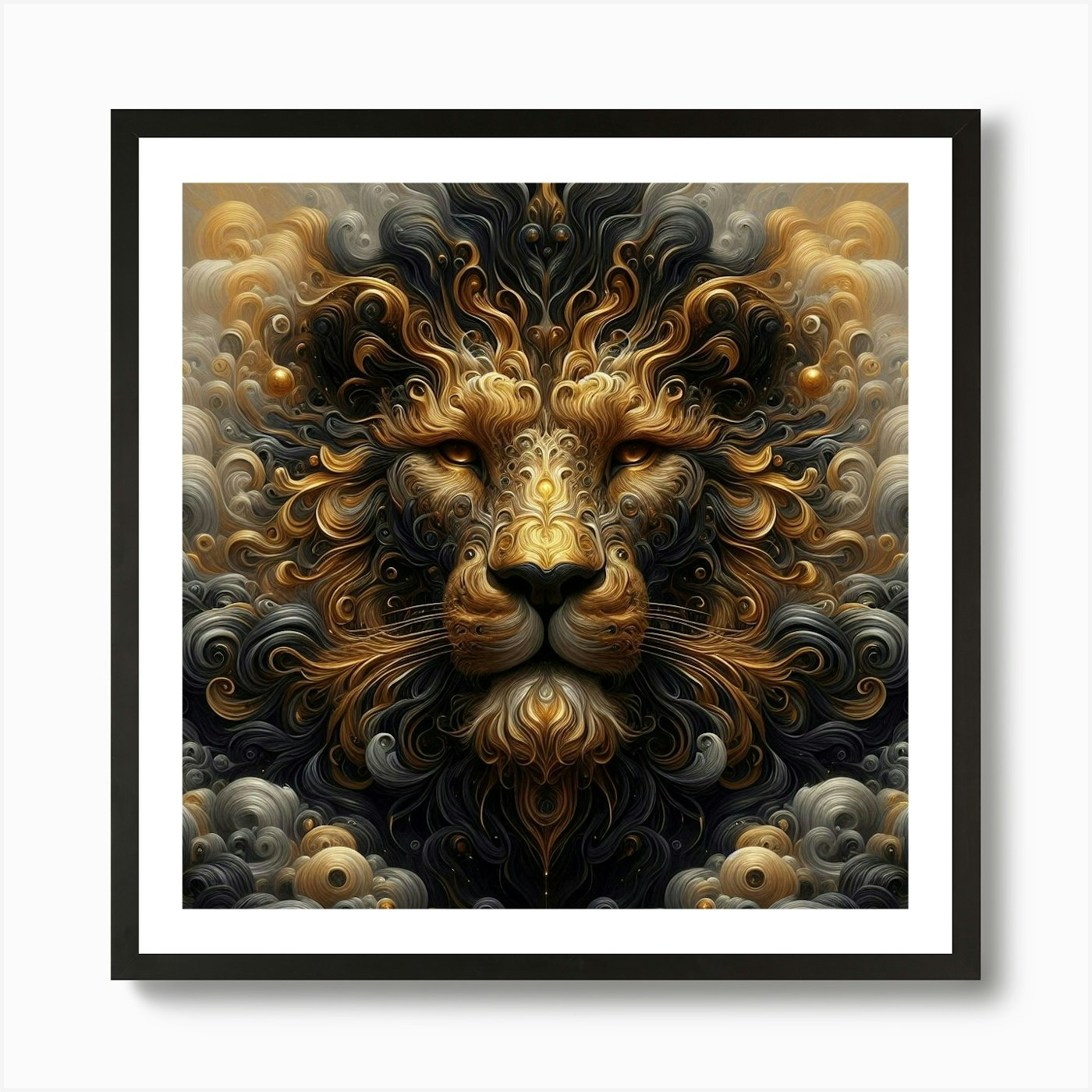 Lion Head 64 Art Print Framed Wall Art Poster Canvas Print Picture