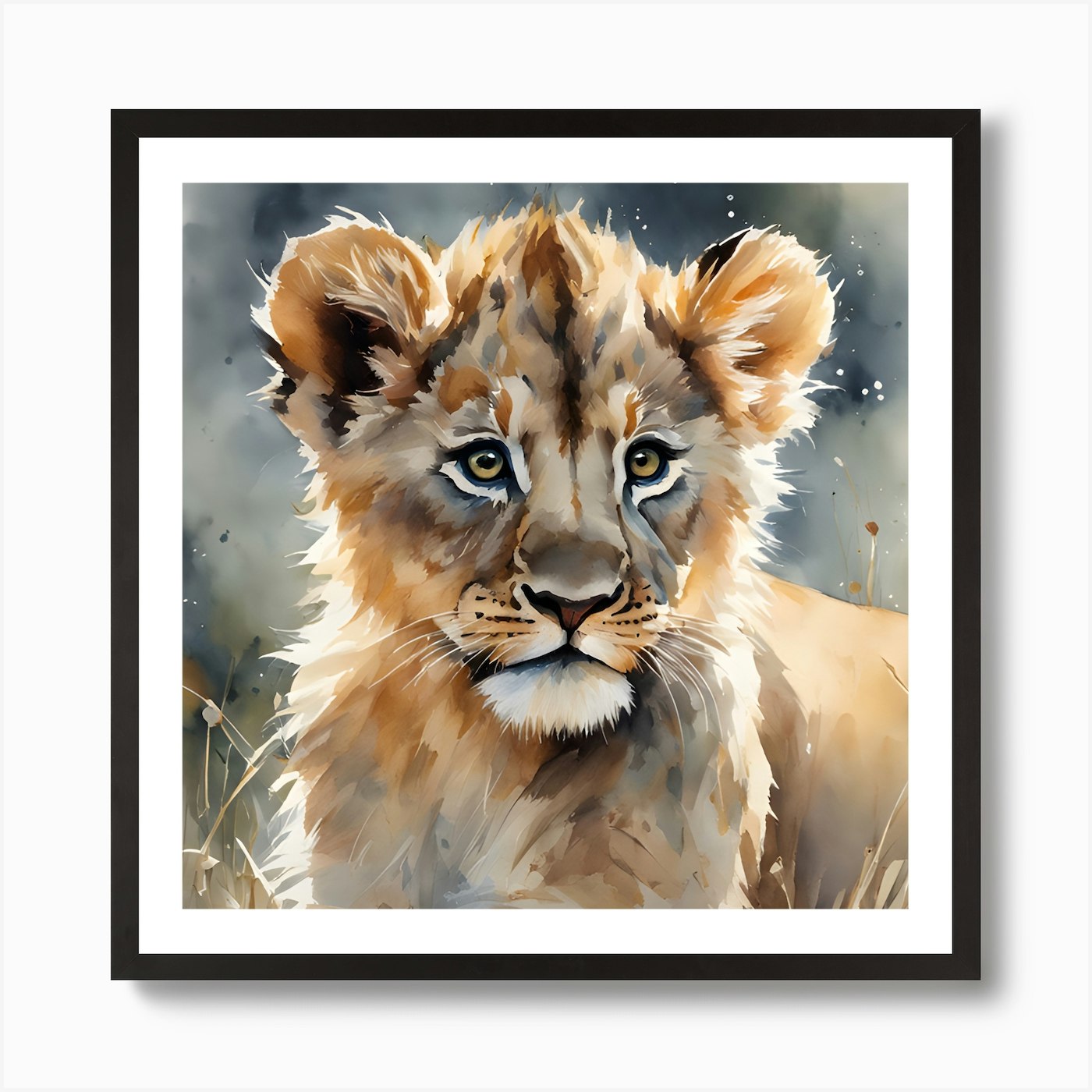 Lion Cub Art Print Framed Wall Art Poster Canvas Print Picture