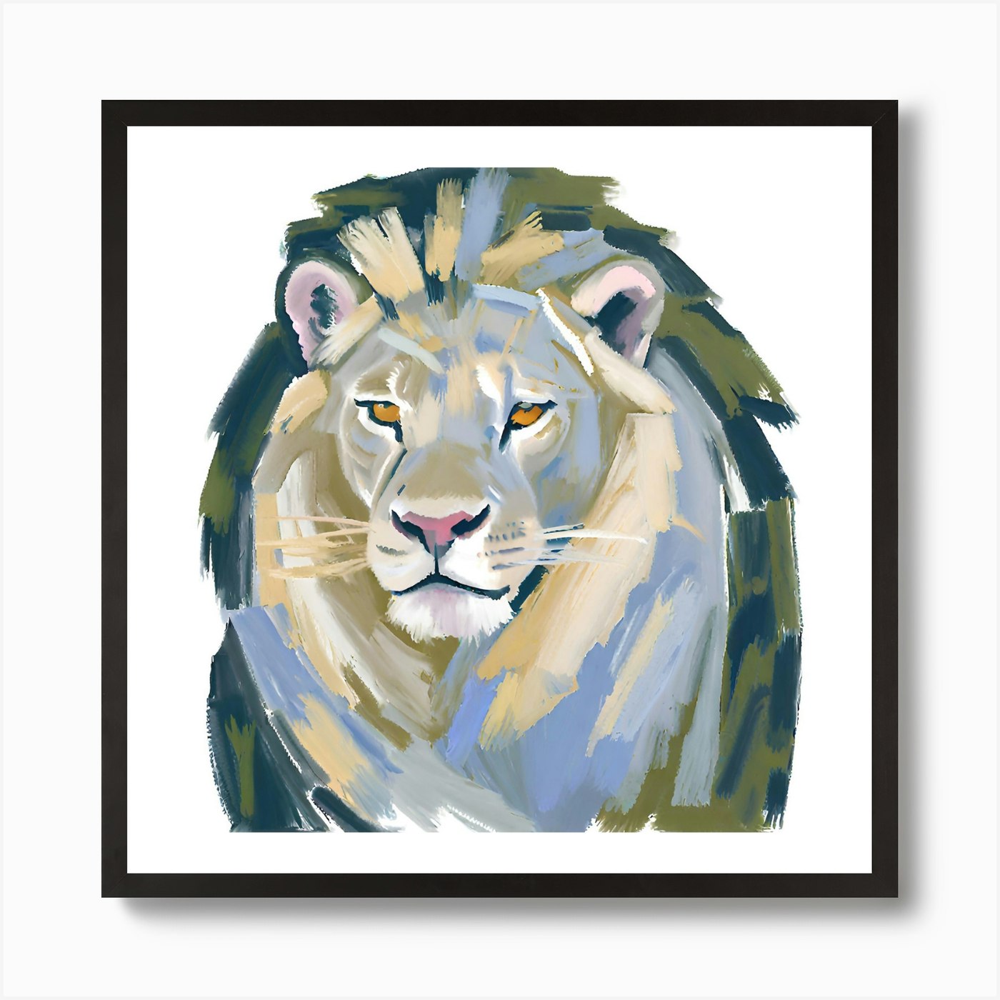 White Lion 04 1 Art Print Framed Wall Art Poster Canvas Print Picture