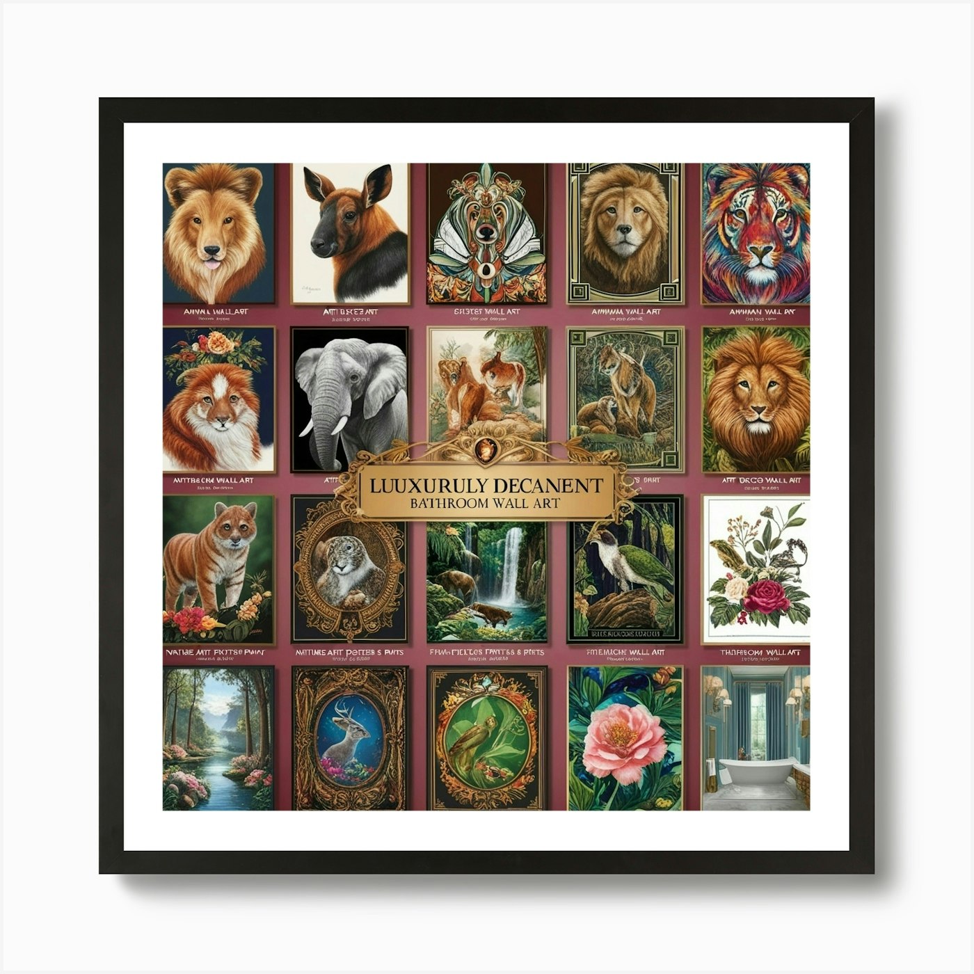Lions And Tigers 4 Art Print Framed Wall Art Poster Canvas Print Picture